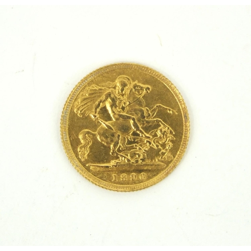 314 - Queen Victoria 1896 gold half sovereign