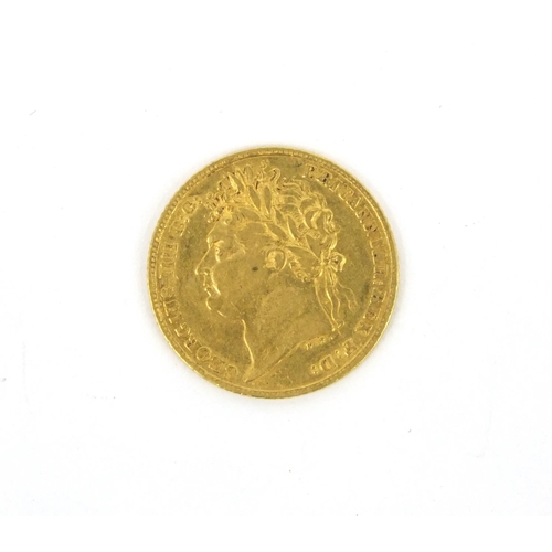 312 - George IIII 1824 shield back gold half sovereign