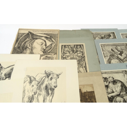 1439 - Two Michelangelo Mappe folios with black and white prints, together with Berthangsadg? Krigsbildebog... 