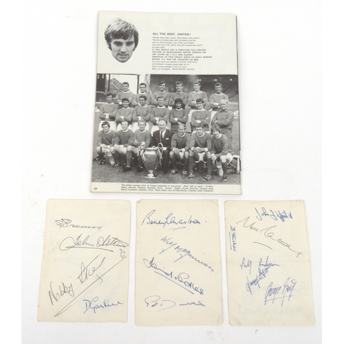 233 - Manchester United autographs from the 1968 European Cup winning football team including George Best,... 