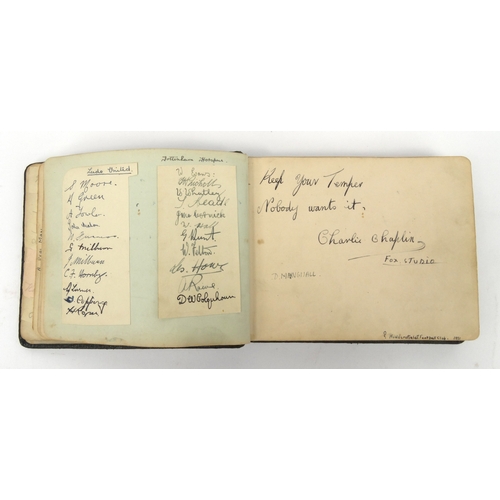 234 - Football interest autograph album with assorted autographs including Tottenham Hotspur, Leeds United... 