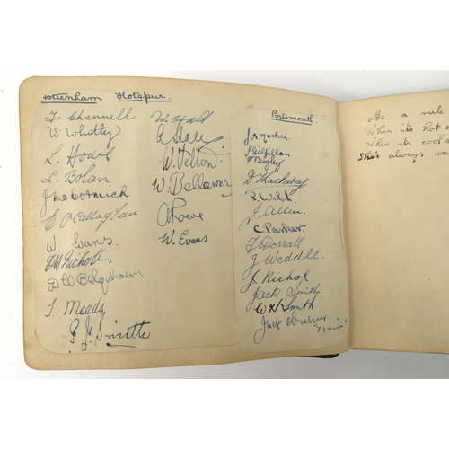 234 - Football interest autograph album with assorted autographs including Tottenham Hotspur, Leeds United... 