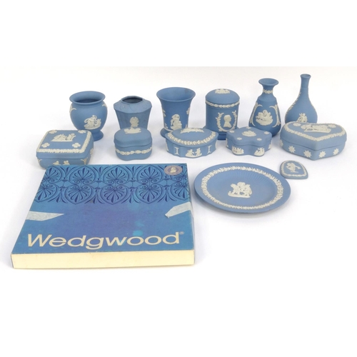 435 - Collection of Wedgwood Jasperware pots and covers, vases, plates, etc