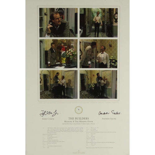 257 - Framed Fawlty Towers limited edition lithograph, signed by John Cleese and Andrew Sachs - The Builde... 