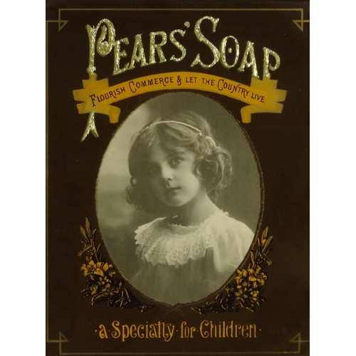 245 - Pears Soap advertising display picture of a portrait of a young girl with gold leaf lettering, frame... 