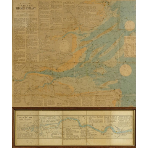 281 - Two Edwardian coachman's maps - New Reynolds Chart of the Thames Estuary, published by Edward Stanfo... 