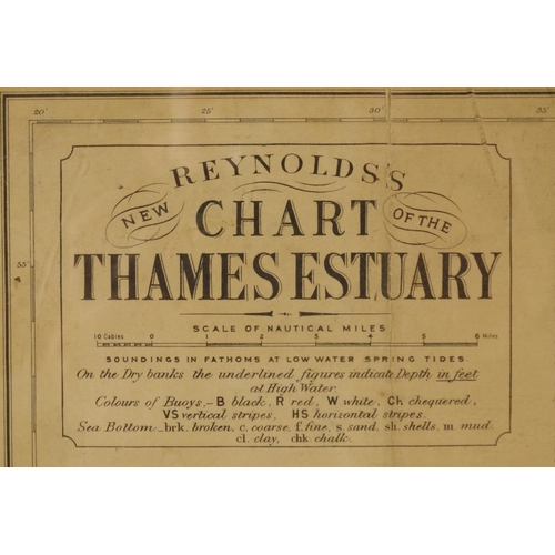 281 - Two Edwardian coachman's maps - New Reynolds Chart of the Thames Estuary, published by Edward Stanfo... 