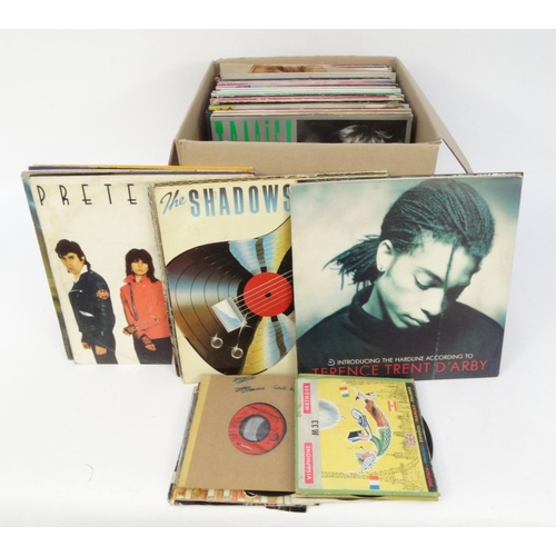 421 - Box of LP records including Gene Pitney, The Shadows, The Pretenders, Barry Manilow, etc