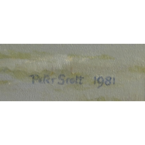 1313 - Peter Scott - Misty Morning - Oil onto canvas, signed and dated 1981, stamp to the reverse, mounted ... 