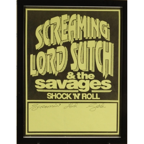 259 - Screaming Lord Sutch and The Savages Shock and Roll poster signed by Screaming Lord Sutch, framed, w... 