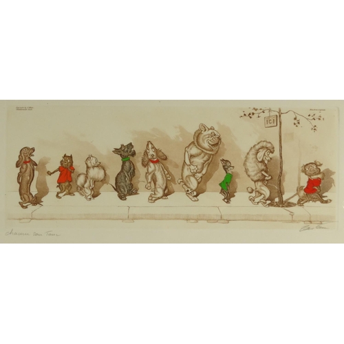 1350 - Two Arthur Boris O'Klien hand coloured pencil signed engravings 'The Dirty Dogs of Paris', both fram... 