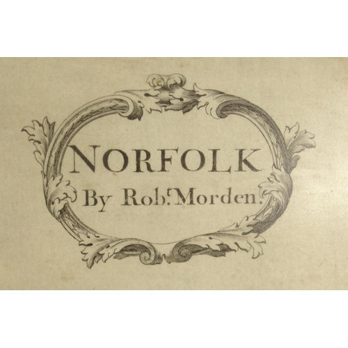 279 - Rob Morden - Two black and white maps - one of Suffolk and one of Norfolk, both framed, the larger 5... 