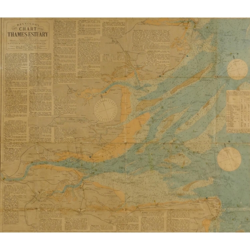 281 - Two Edwardian coachman's maps - New Reynolds Chart of the Thames Estuary, published by Edward Stanfo... 