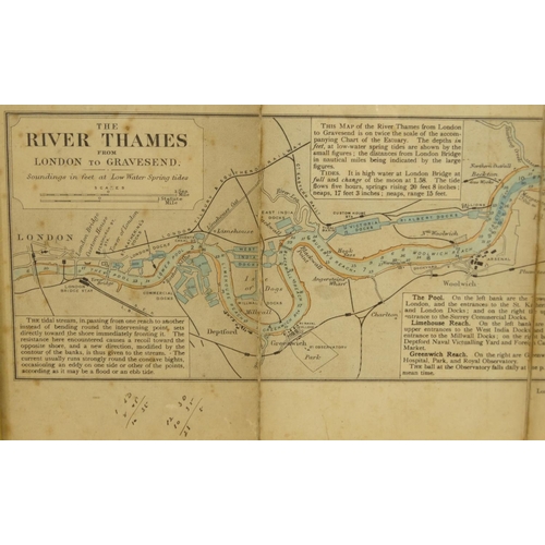 281 - Two Edwardian coachman's maps - New Reynolds Chart of the Thames Estuary, published by Edward Stanfo... 