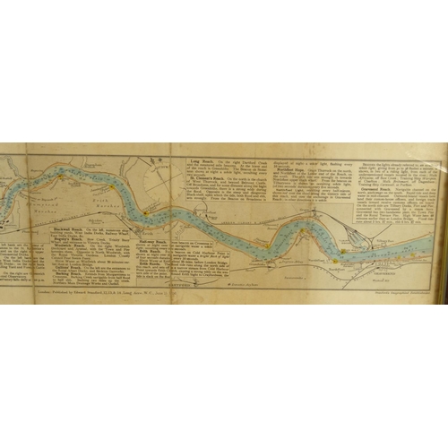 281 - Two Edwardian coachman's maps - New Reynolds Chart of the Thames Estuary, published by Edward Stanfo... 