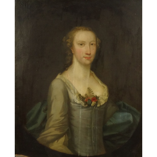 1339 - Oil onto canvas portrait of a young female, mounted and gilt framed, 76cm x 61cm excluding the mount... 