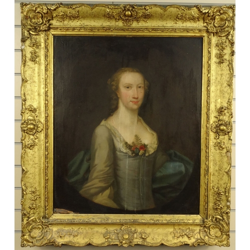 1339 - Oil onto canvas portrait of a young female, mounted and gilt framed, 76cm x 61cm excluding the mount... 