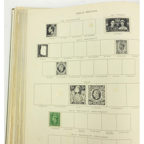 285 - King George VI stamp album with assorted Commonwealth stamps, together with a Tower stamp album with... 