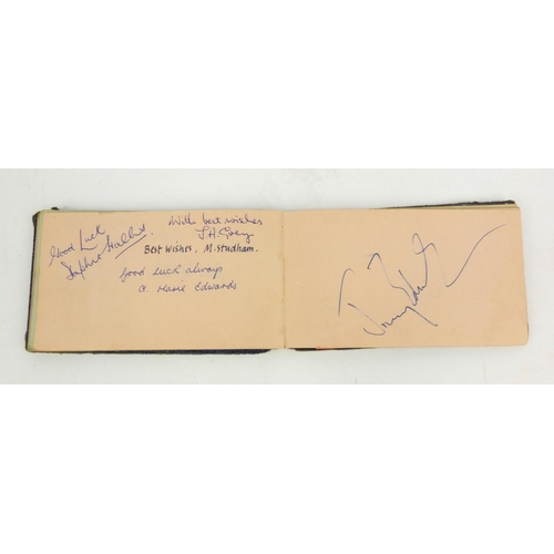 258 - Autograph album containing Wee Willie Harris, Jimmy Edwards, Jill Bennett, together with a signed ph... 