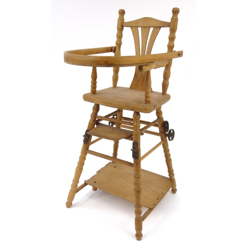 451 - Colin Johnson vintage style metamorphic high chair, 65cm high