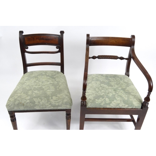 47 - Regency mahogany elbow chair with ropetwist back and one other