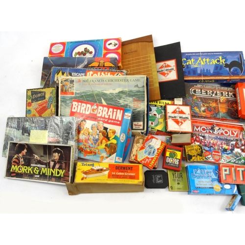 515 - Three boxes of vintage board games including Bird Brain, Battle of Britain, Snakes and Ladders, etc