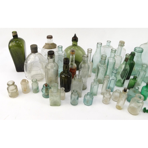 486 - Large selection of antique glass bottles