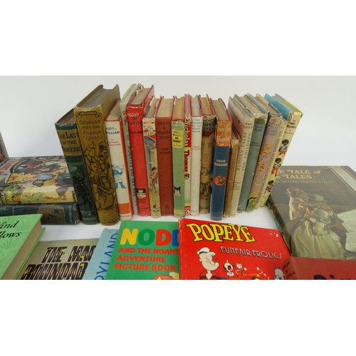 479 - Two boxes of vintage and later children's books including Rupert annuals, Don Quixote illustrated by... 