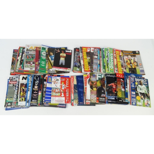 518 - Box of mostly 1980s and 1990s football programmes including Yeovil, Basingstoke, Fulham, etc