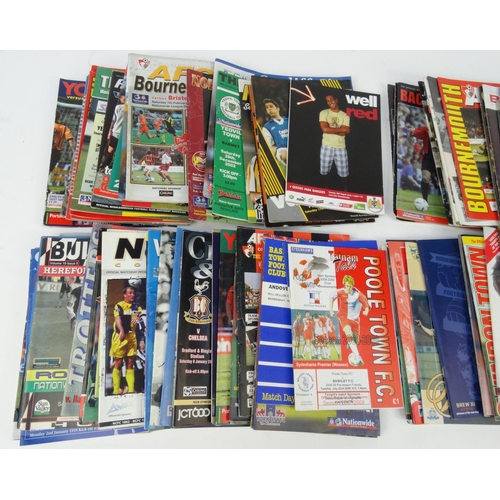 518 - Box of mostly 1980s and 1990s football programmes including Yeovil, Basingstoke, Fulham, etc