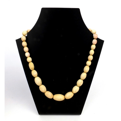 623 - Six ivory bead necklaces and a bracelet, the largest 148cm long, approximate weight 304.5g