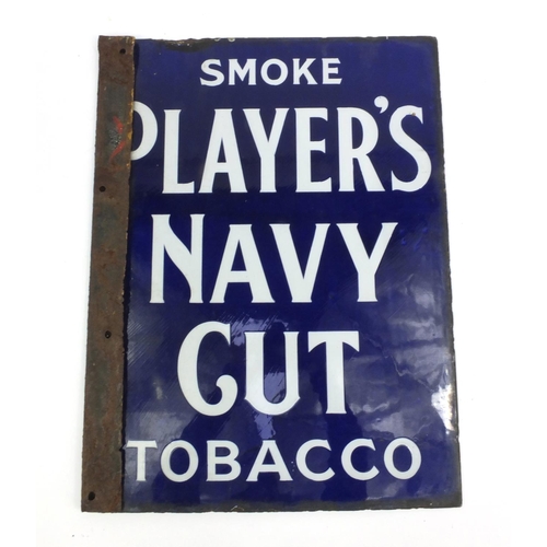 243 - Vintage Player's Navy Cut double sided enamel advertising sign - Smoke Cigarettes, registration numb... 