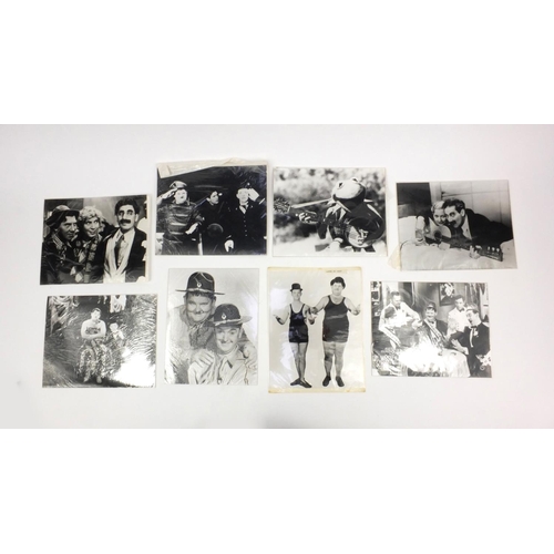 255 - Collection of Laurel and Hardy, Kermit the Frog black and white publicity photographs, each 25cms x ... 