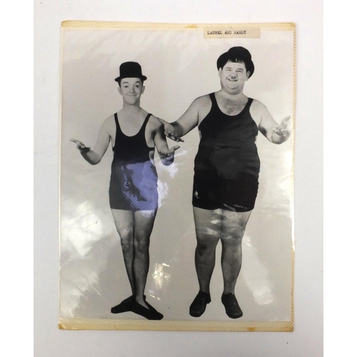 255 - Collection of Laurel and Hardy, Kermit the Frog black and white publicity photographs, each 25cms x ... 