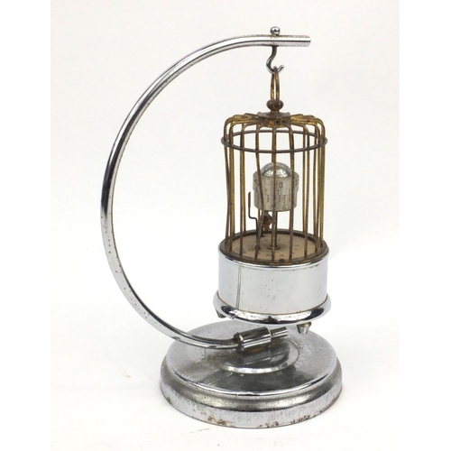 1310 - Kaiser Orbital birdcage clock with hanger, 21cm high