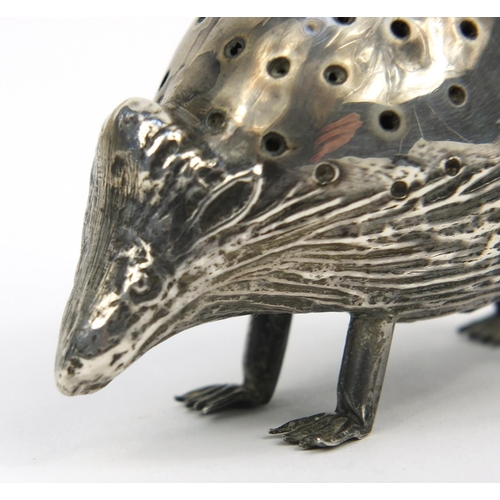 149 - Novelty silver hedgehog pin cushion, GY & Co Chester 1911, 7.5cm long