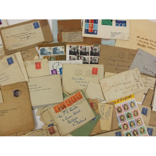 291 - Postal history including covers to Lady and Sir Frederick Williams, Sandringham, Norfolk, vellum doc... 