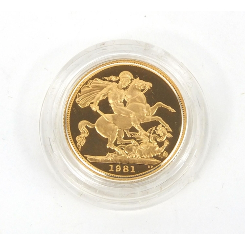 311 - Elizabeth II 1981 gold proof sovereign