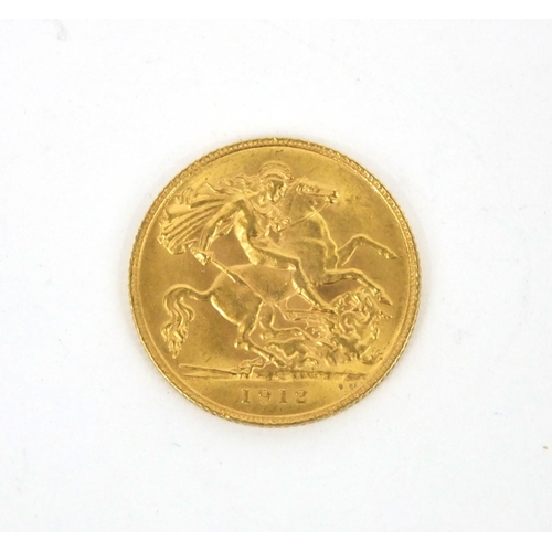 315 - George V 1912 gold half sovereign