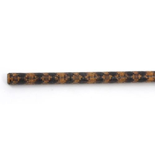 98 - Victorian wooden Tunbridge ware dip pen, 17cm long