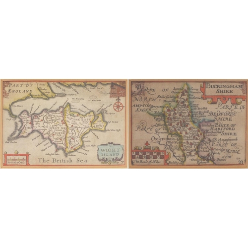 280 - Antique framed hand coloured map 'White Island', together with 'Northampton', each 12cm x 8cm exclud... 