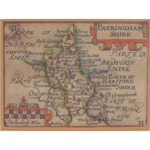 280 - Antique framed hand coloured map 'White Island', together with 'Northampton', each 12cm x 8cm exclud... 