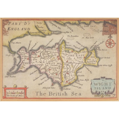 280 - Antique framed hand coloured map 'White Island', together with 'Northampton', each 12cm x 8cm exclud... 