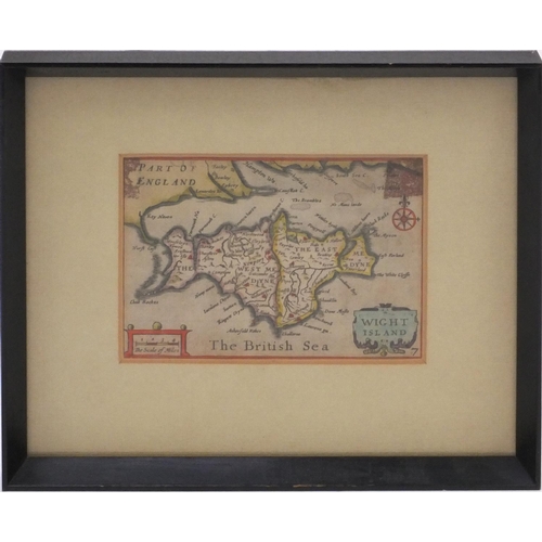 280 - Antique framed hand coloured map 'White Island', together with 'Northampton', each 12cm x 8cm exclud... 