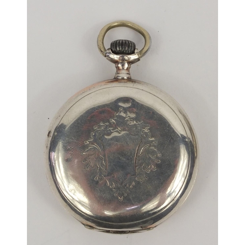 1295 - Three gentleman's silver open faced pocket watches and a silver full hunter Longines pocket watch