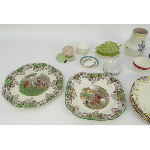 235 - Collectable china including a Poole vase, Midwinter items, Carltonware, Royal Doulton plates, etc