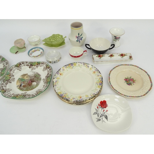 235 - Collectable china including a Poole vase, Midwinter items, Carltonware, Royal Doulton plates, etc