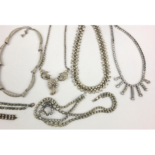 2691 - Large selection of clear and glass costume jewellery necklaces and bracelets, approximate weight 480... 