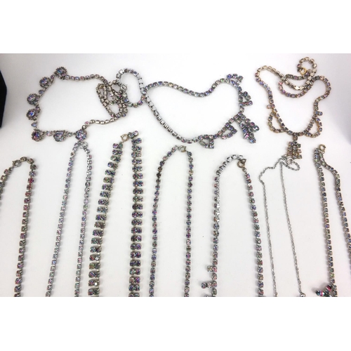 2690 - Large selection of white metal and multi-coloured glass necklaces