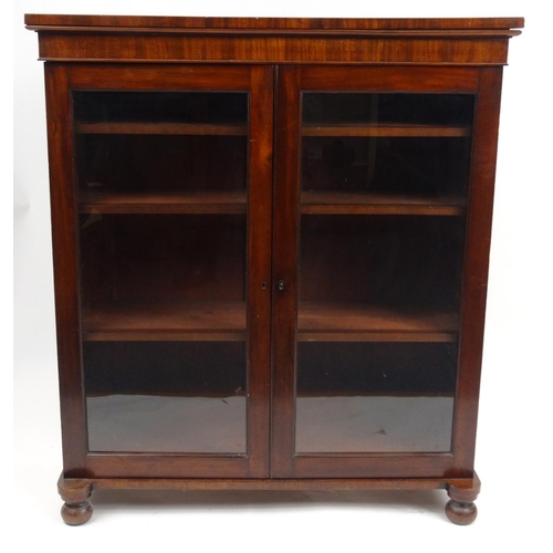 2026 - Late 19th century mahogany glazed bookcase, 116cm high x 103cm wide x 35cm deep